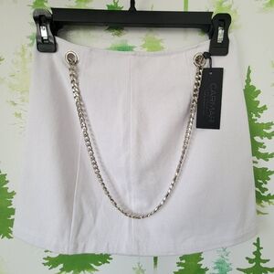 Carmar Chain Mini Denim Skirt.